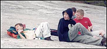 eating lunch on the mountain